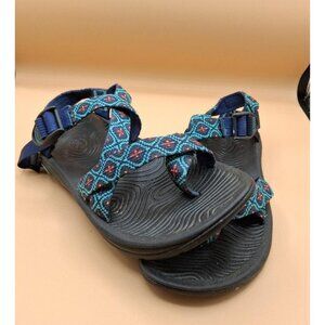 Chaco Womens Adjustable Strapped Sandals With Vibram Sole & Geometric Pattern Si